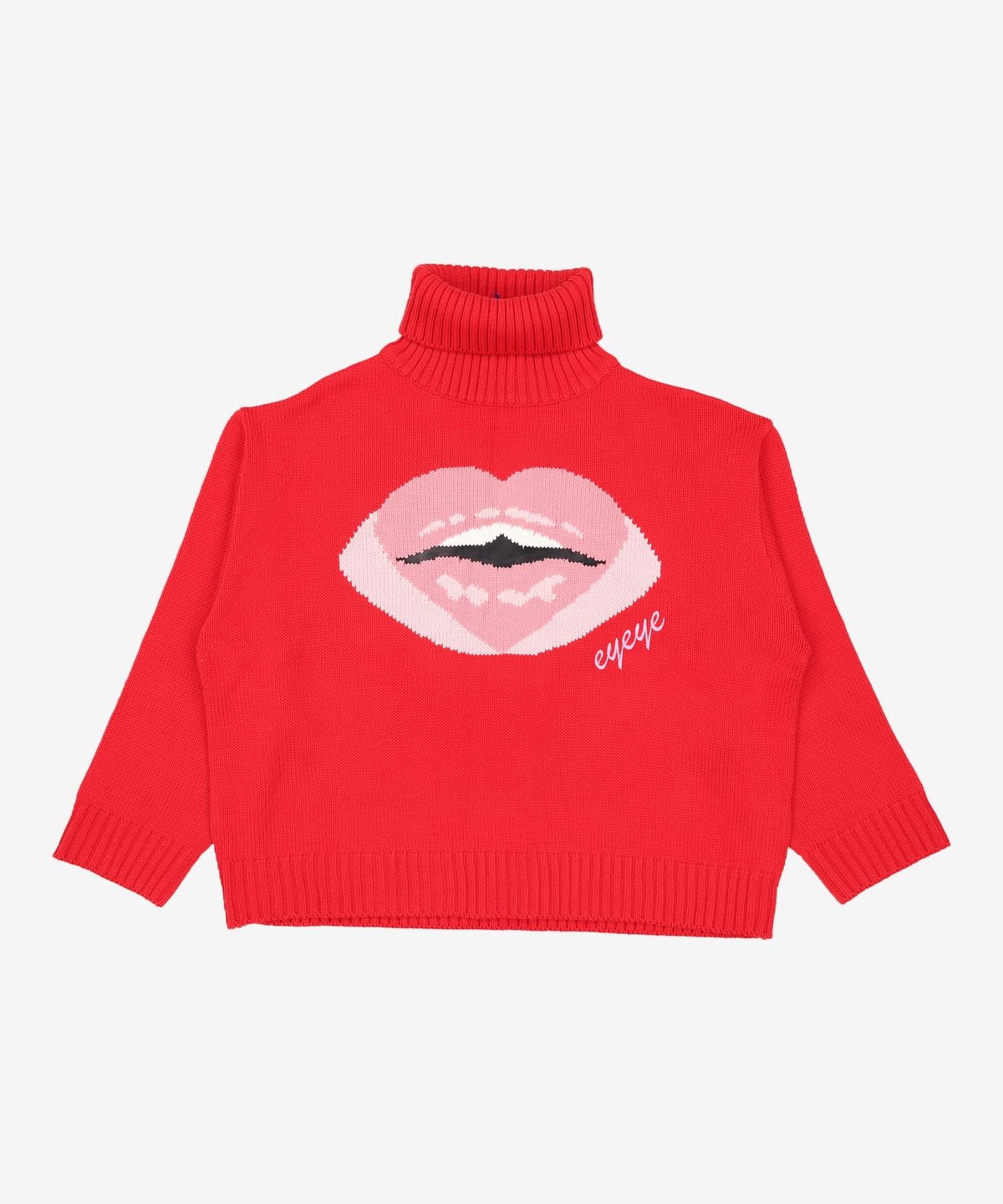 아이아이(EYEYE) LIPS EMBROID TURTLE NECK KNIT TOP_RED (EEON4NTR05W) FREE