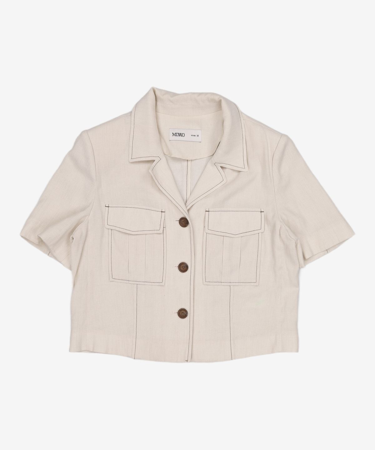 미쏘(MIXXO) 테일러드 스티치 반팔 자켓_MIWJKD601C M