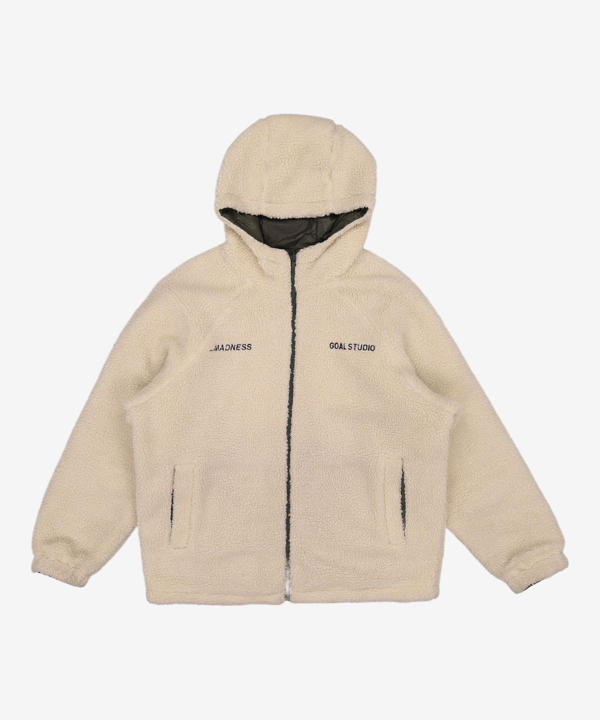 골스튜디오(GOALSTUDIO) REVERSIBLE SHERPA PADDED JACKET - WHITE M