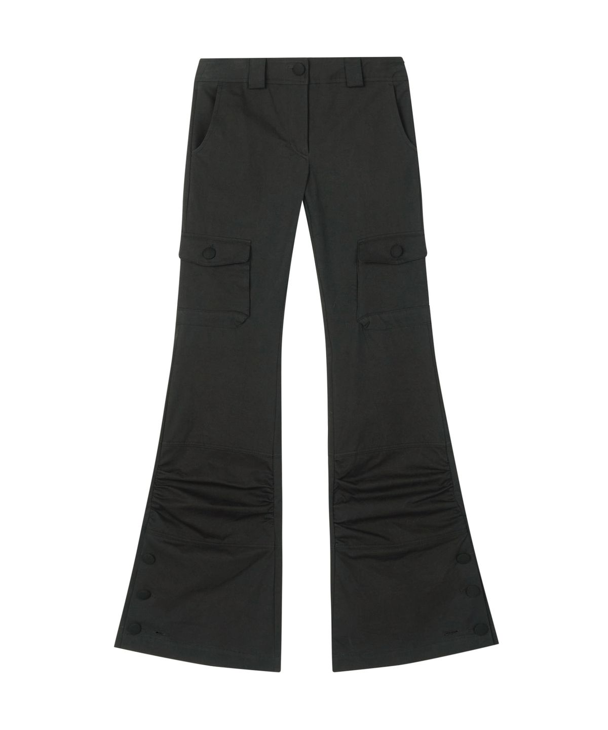버터니(BUTTONY) BAND DETAIL CARGO BOOTCUT PANTS (BLACK)