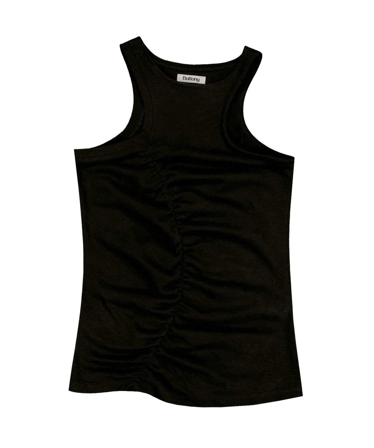 버터니(BUTTONY) SHIRRING SLEEVELESS TOP (BLACK)