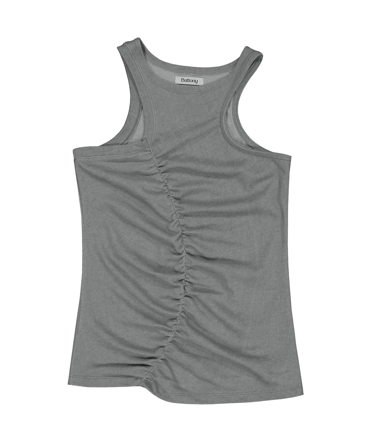 버터니(BUTTONY) SHIRRING SLEEVELESS TOP (GRAY)