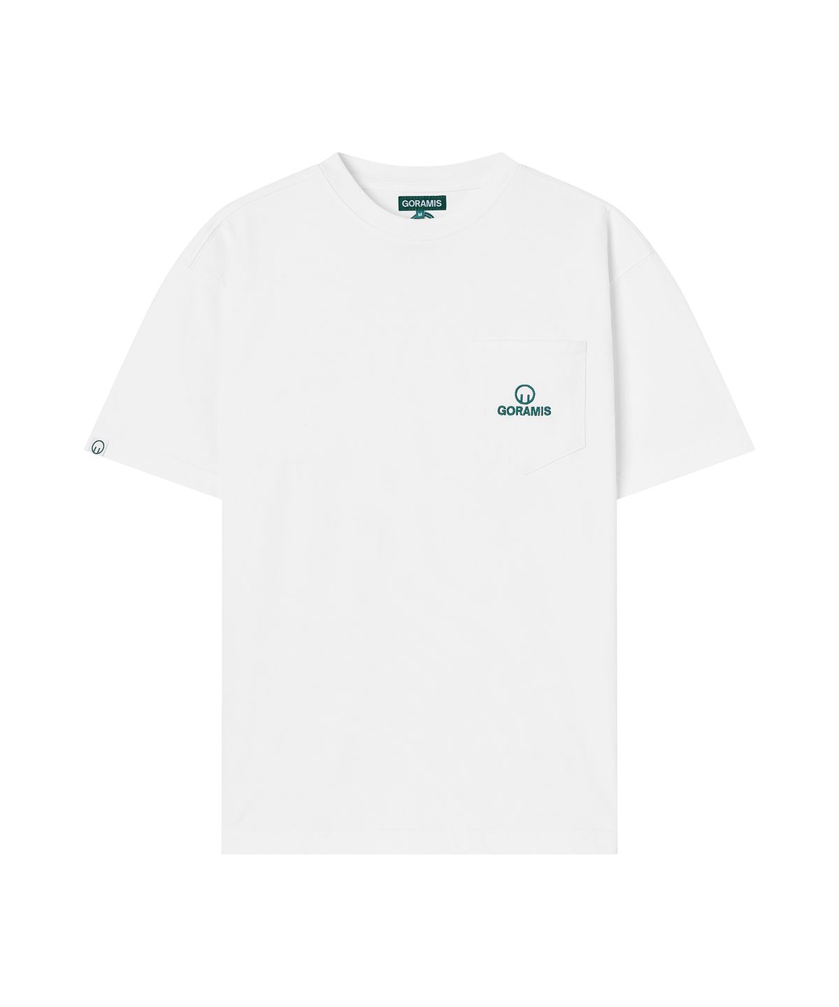 고라미스(GORAMIS) 포켓 로고 자수 반팔 티셔츠 [WHITE]