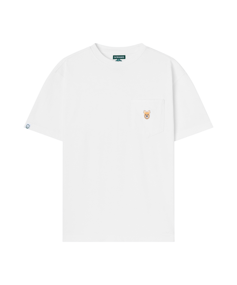 포켓 고라니 페이스 반팔 티셔츠 [WHITE]