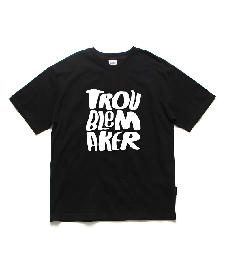 트러블 오버핏 티셔츠 블랙 (TROUBLE T-SHIRT BLACK)