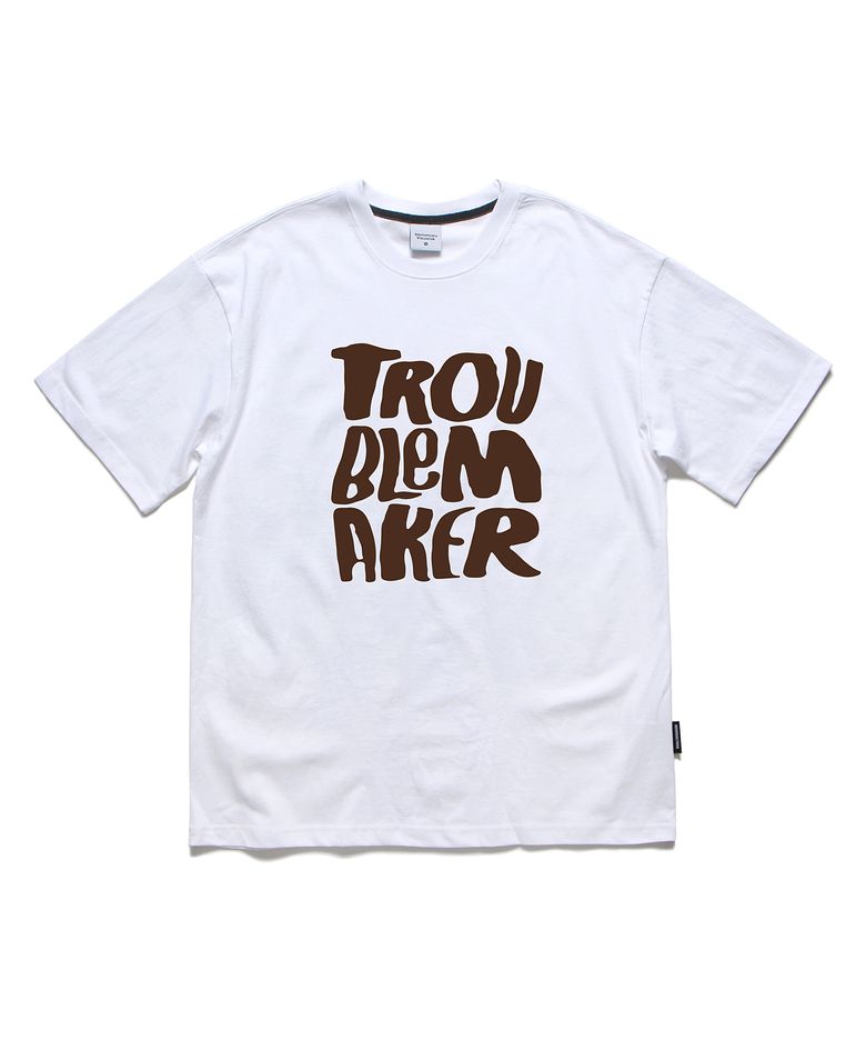 트러블 오버핏 티셔츠 화이트 (TROUBLE T-SHIRT WHITE)