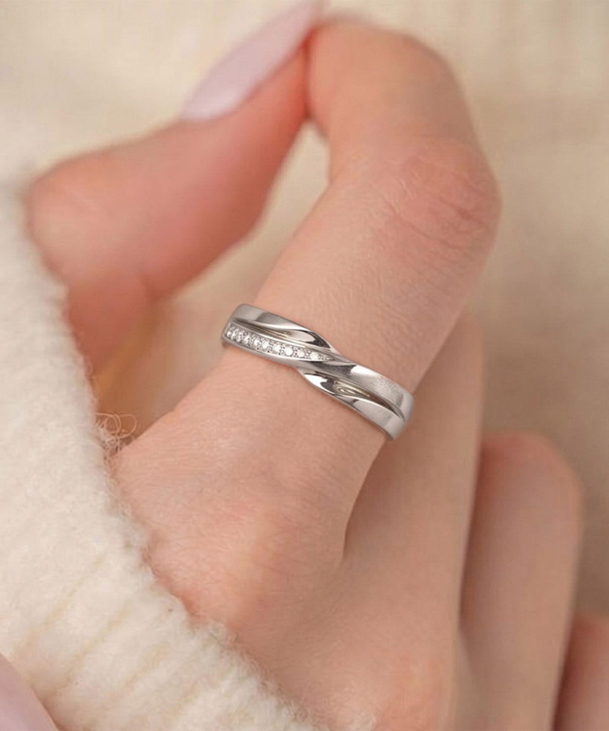 엘렌쥬얼리(HELENE JEWELRY) 실버 Silver 925 체리쉬 커플 링 은 반지