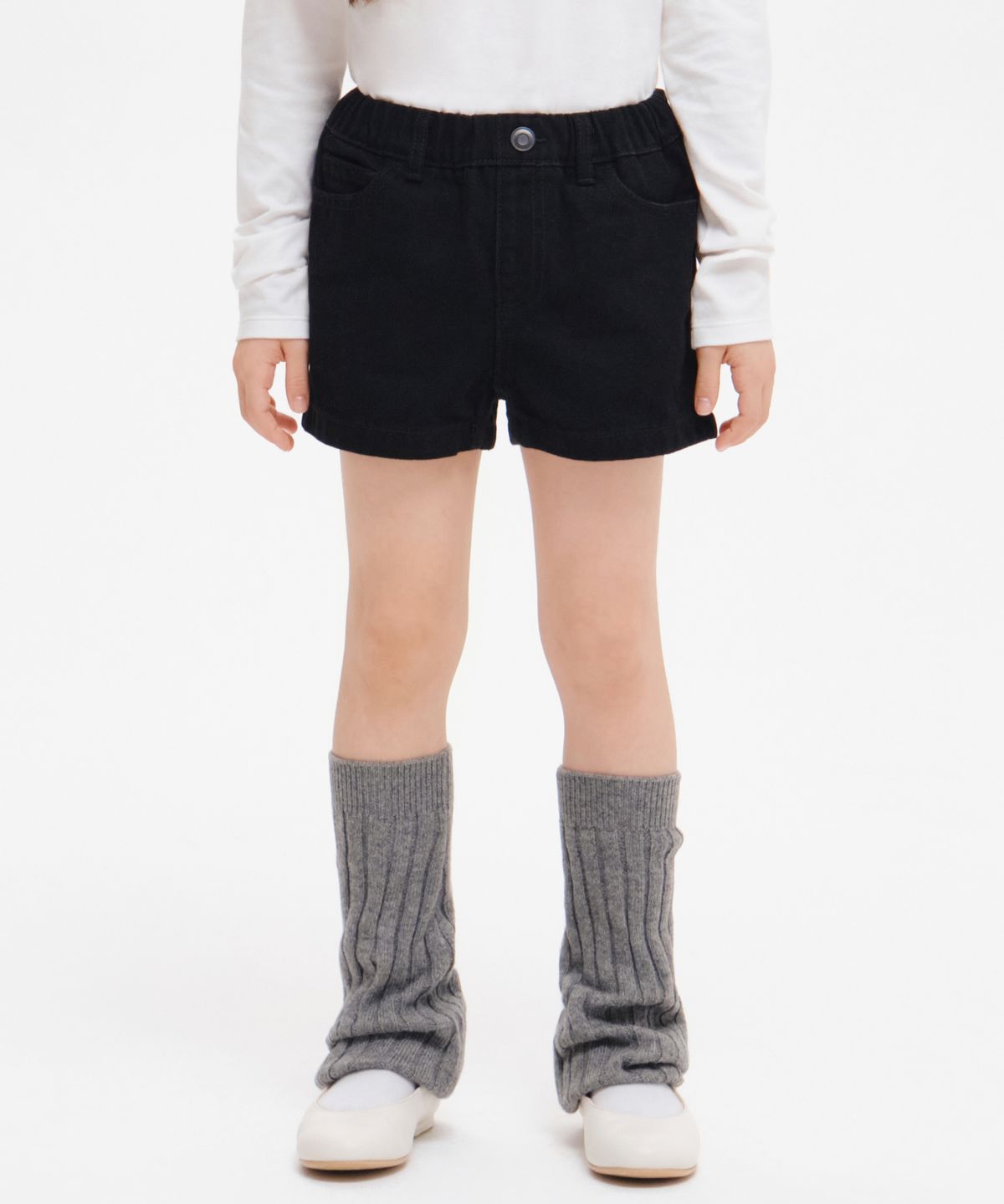 무신사 스탠다드 키즈(MUSINSA STANDARD KIDS) 걸즈 마이크로 데님 쇼츠 [블랙]