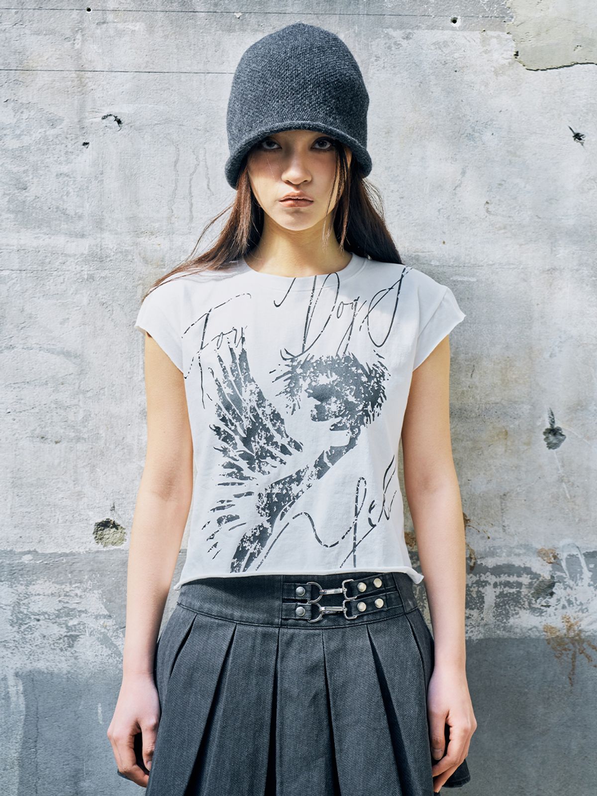 와이이이엘(YEEL) ROCKSTAR CAP SLEEVE T-SHIRT WHITE