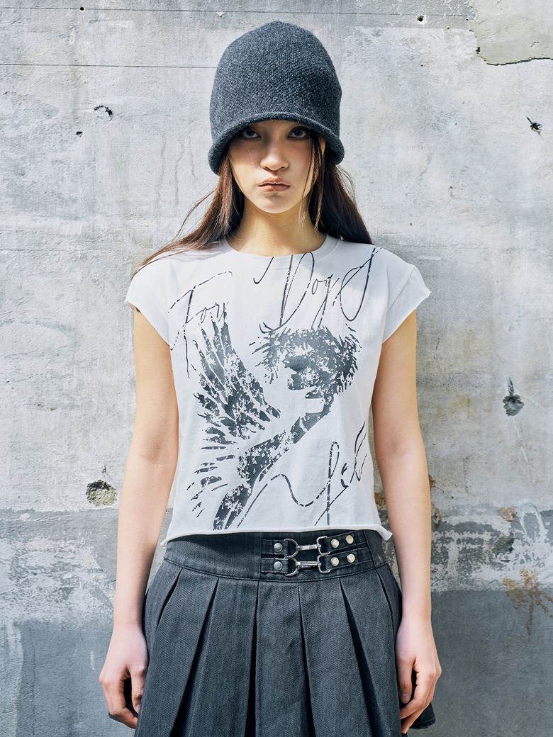 ROCKSTAR CAP SLEEVE T-SHIRT WHITE