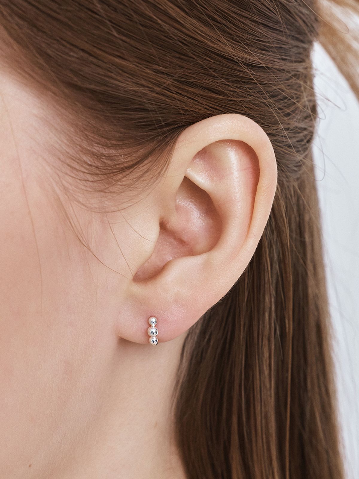 헤이(HEI) [sv925] triple ball hoop earrings