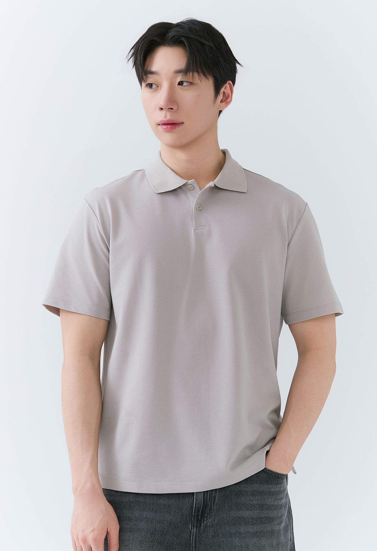 잠뱅이(JAMBANGEE) [26SS] 남성) 피케 PK 스탠다드핏 반팔 티셔츠 AQ2WTS413-BE