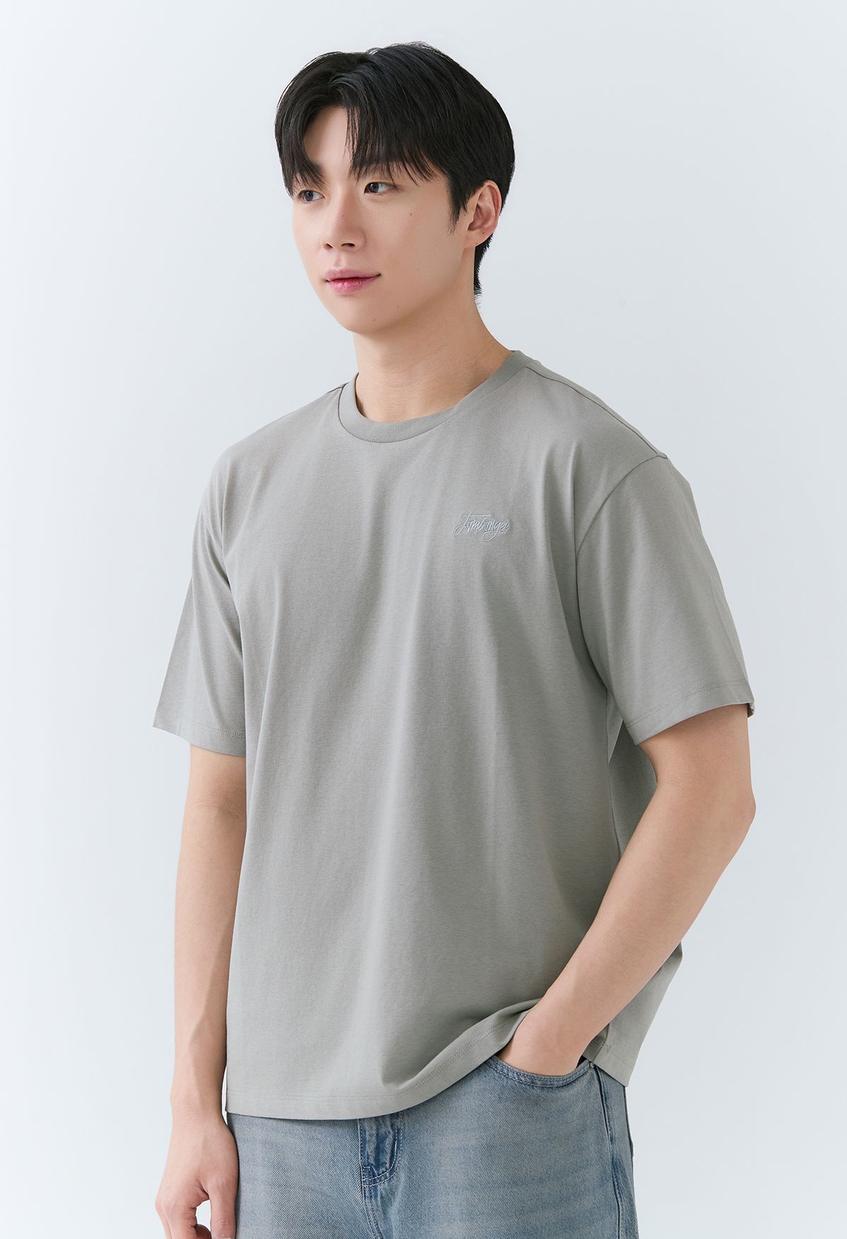 잠뱅이(JAMBANGEE) [26SS] 남성) 소로나 잠뱅이 자수 세미오버핏 반팔 티셔츠 AQ2WTS412-LK