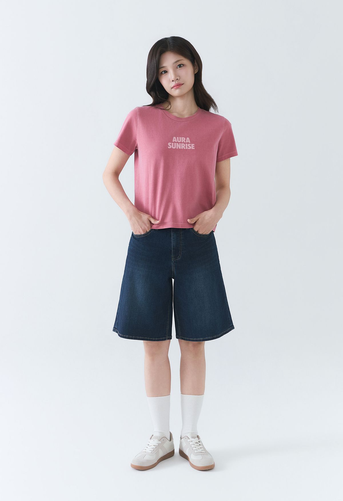 잠뱅이(JAMBANGEE) [26SS] 유니) 쿨맥스 밴드 인디고 와이드핏 5부 AQ2DL5126&AQ2DL5176-DB
