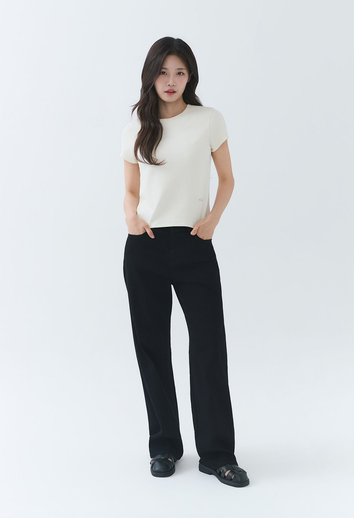 잠뱅이(JAMBANGEE) [26SS] 유니) 쿨맥스 블랙 밴드 와이드 루즈핏 AQ2DTG436&AQ2DTG486-BV