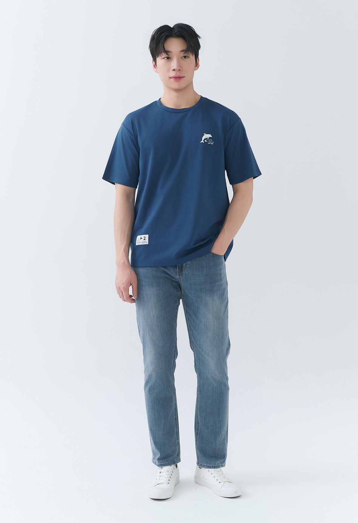 잠뱅이(JAMBANGEE) [26SS] 남성) 코듀라 쿨맥스 인디고 밴드 테이퍼드핏 기본 AQ2DTA304-LB