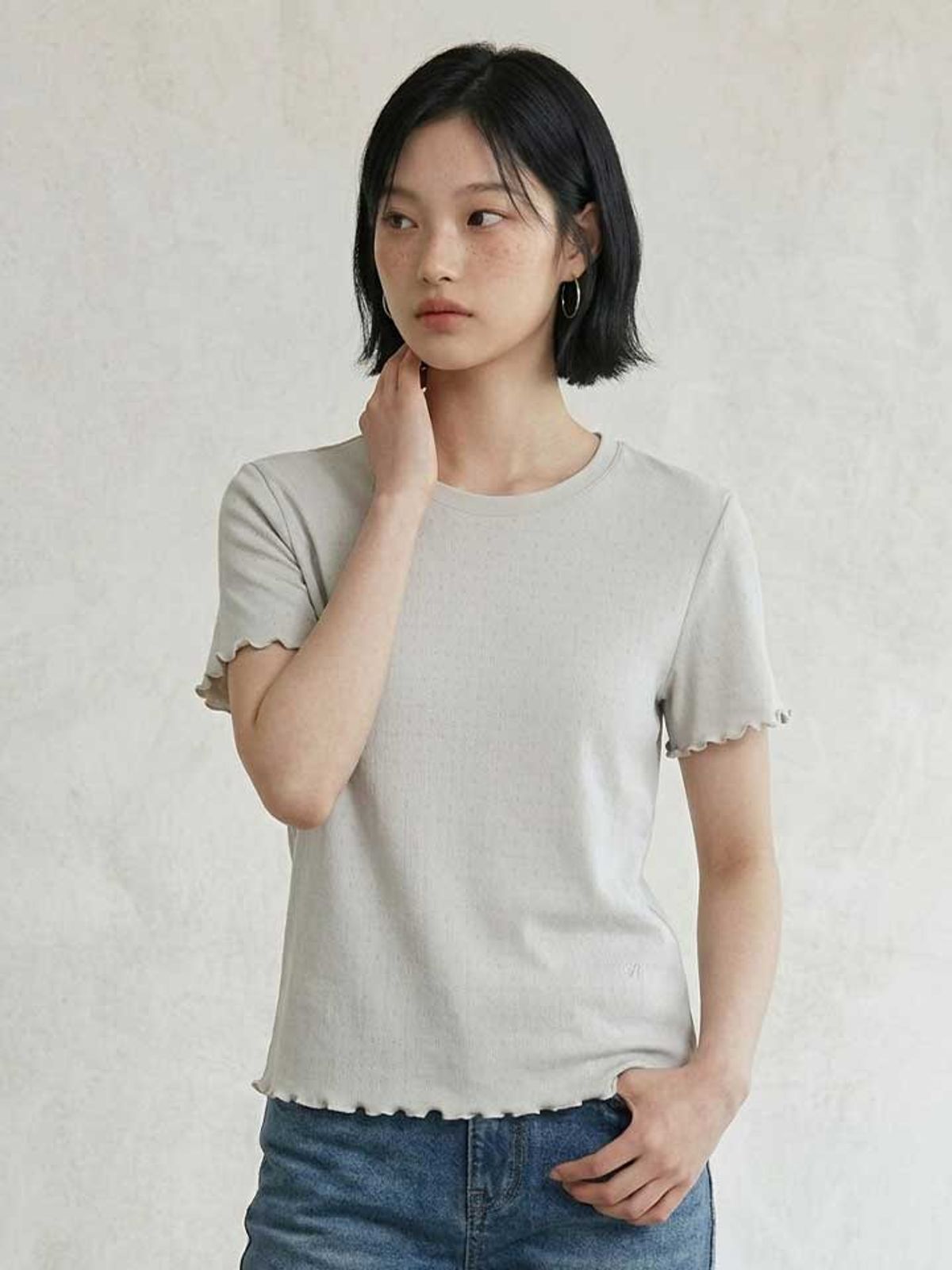 행텐(HANGTEN) 여성 플레어 슬리브 반팔 티셔츠_064(10570-131-433-69)