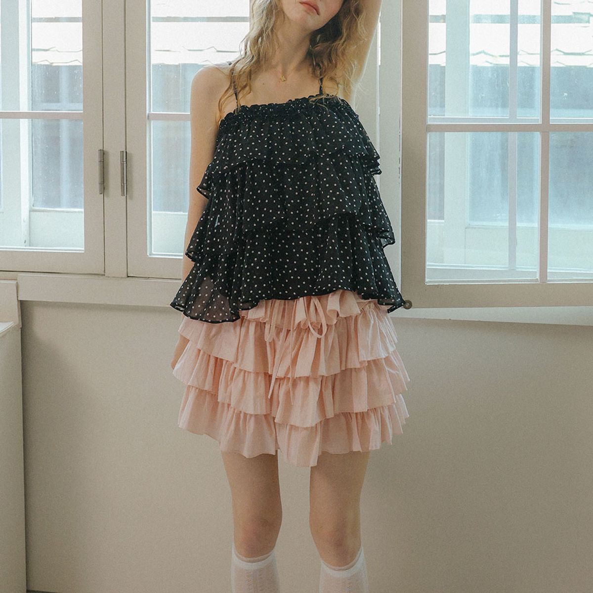 쎄무아듀(CEST MOIDEW) Cest_Layered ruffle mini skirt_PINK
