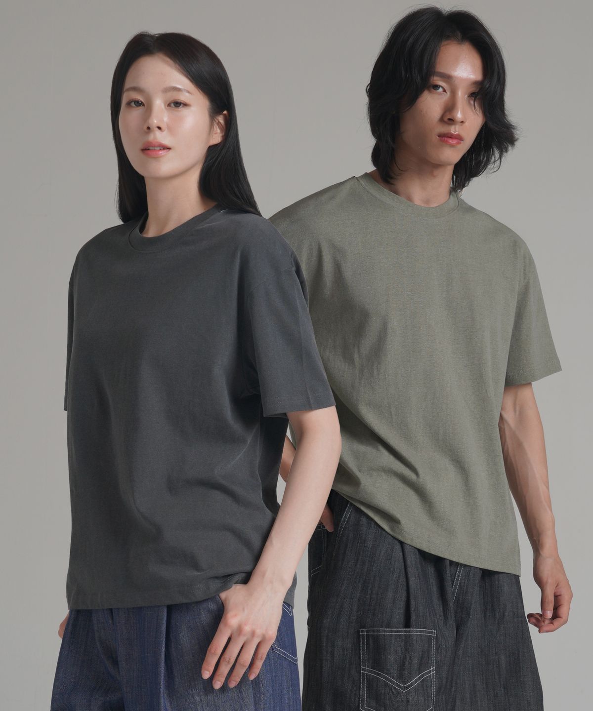 노밍(NOMING) [2PACK] 루즈핏 크롭 피그먼트 숏 슬리브 (4COLOR)