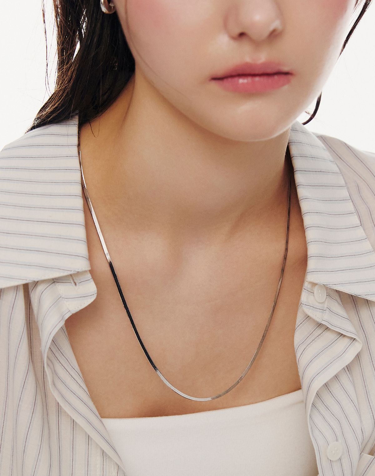이에르로르(HYERES LOR) 에센스 실버(W) 스네이크 롱체인(70cm) 목걸이 HL6N66641W9700