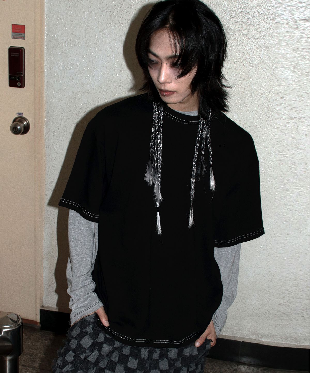 드마크(DEMARC) M OUTSTITCH BOXY SHORT SLEEVE TEE - Black