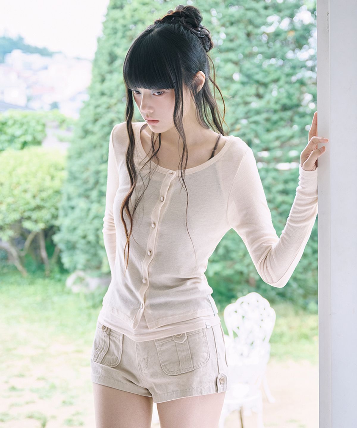 미레코(MIRECO) SOFT WOOL SCOOP NECK CD PEACH