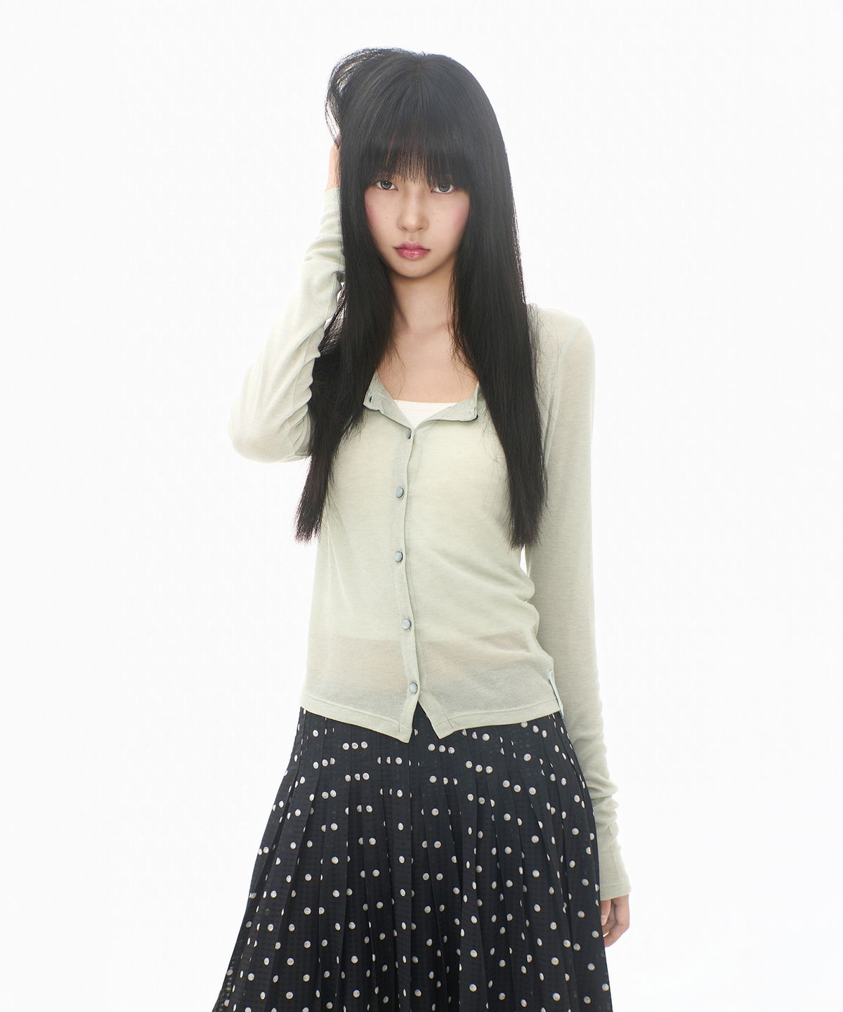 미레코(MIRECO) SOFT WOOL SCOOP NECK CD PISTACHIO