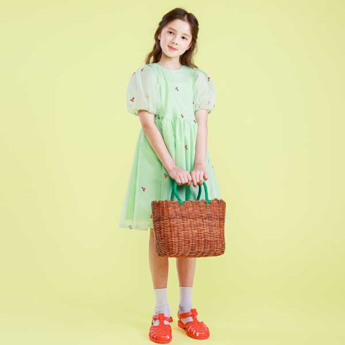 아이러브제이(I LOVE J) N.체리 망사 퍼프 원피스 JVUOP65