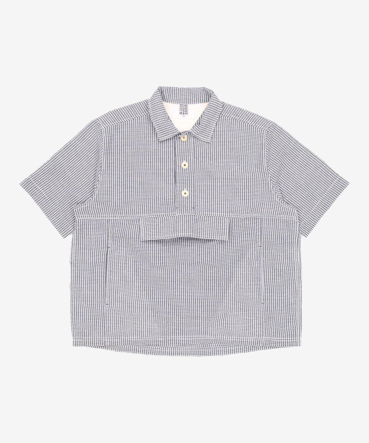사운즈라이프(SOUNDSLIFE) [SM21 SOUNDSLIFE] Solid Half Shirt-Checked Navy L