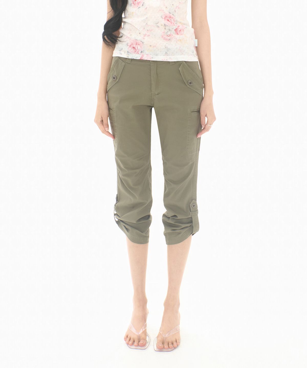 미레코(MIRECO) ROLL-UP CAPRI CARGO PT KHAKI