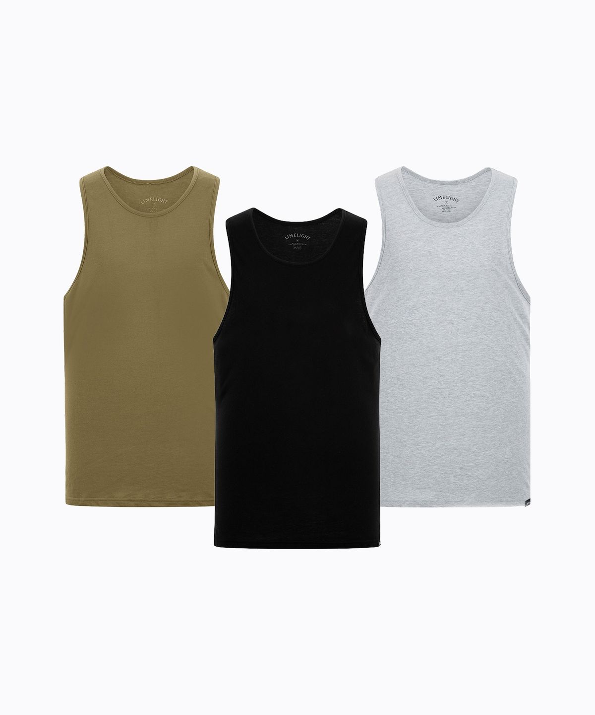 라임라잇 어패럴(LIMELIGHT APPAREL) [3PACK] 백 로고 슬리브리스 (3color)