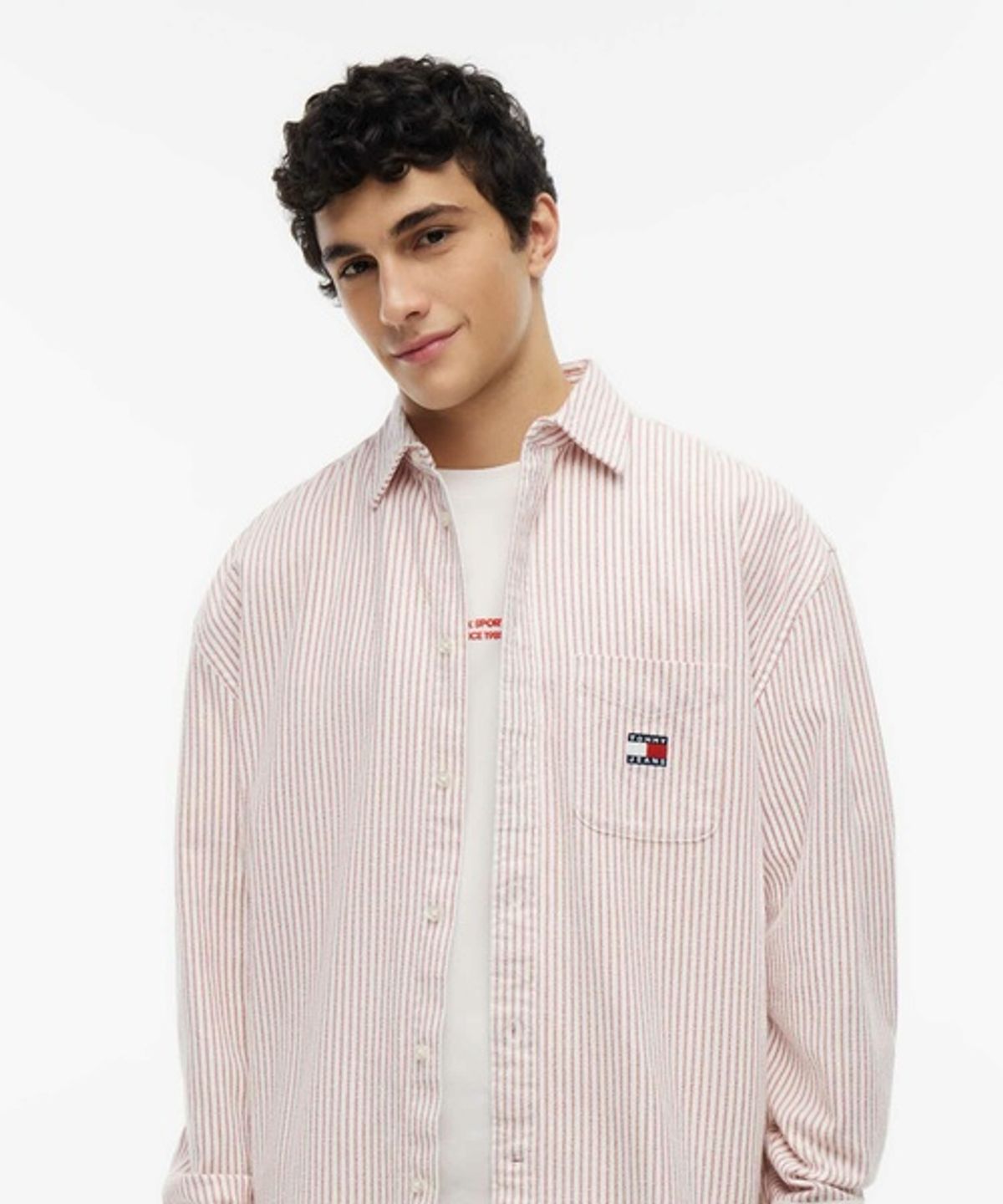 타미진스(TOMMY JEANS) 오버사이즈 스트라이프 셔츠 (T32G6WSH13TMT1XK5)