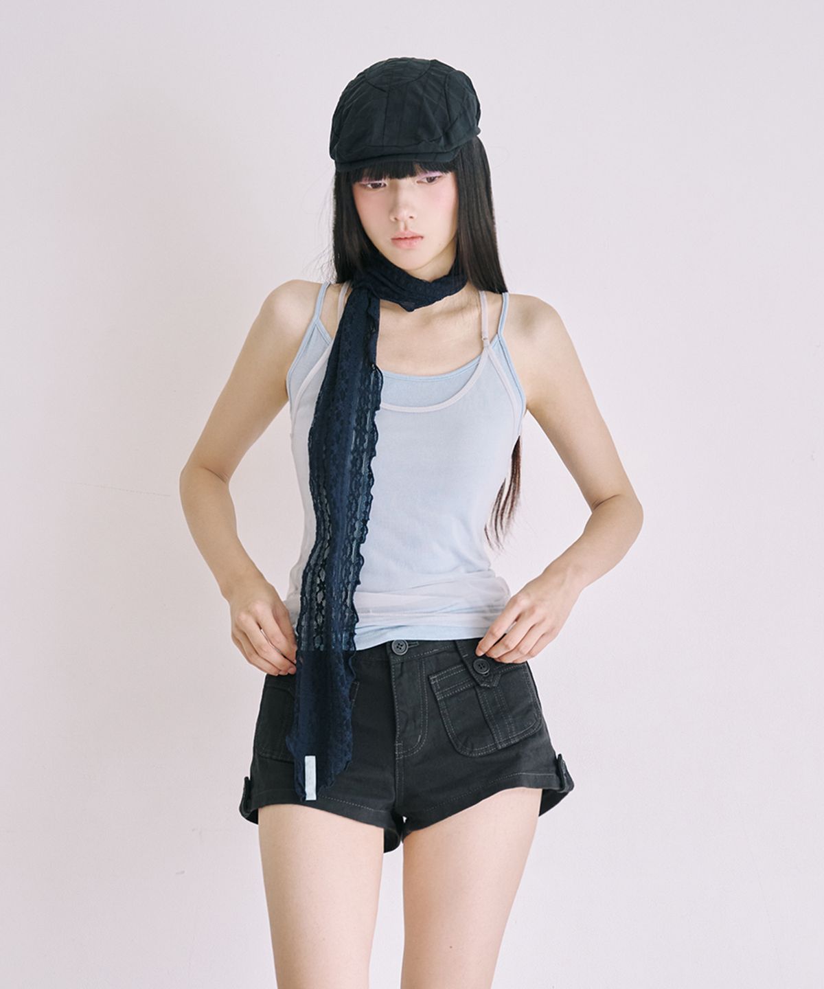 미레코(MIRECO) SOFT MESH LAYER CAMI COTTON CANDY