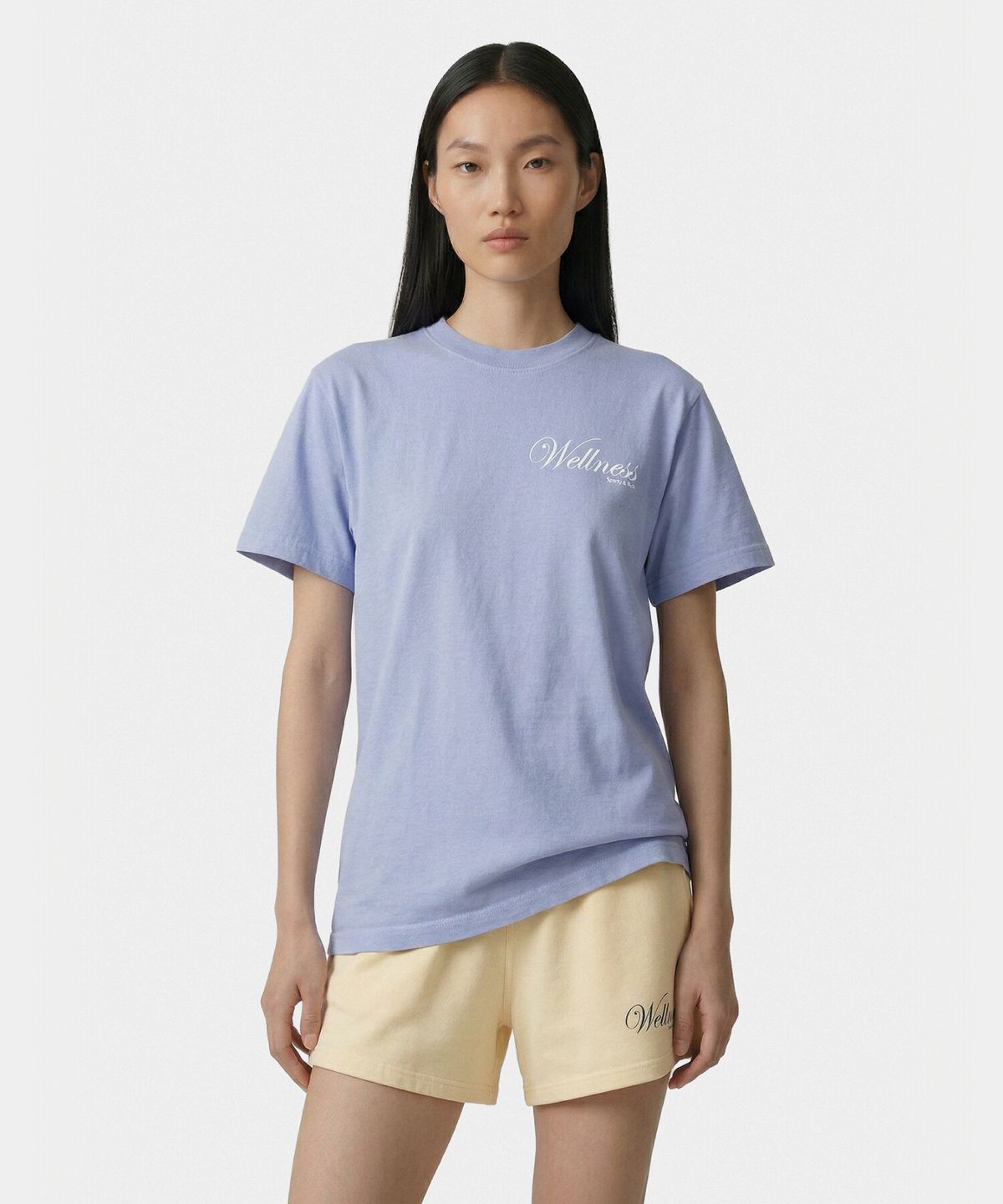 스포티앤리치(SPORTY&RICH) 에비뉴 티셔츠 남여공용 - 페리윙클 R265AUT003