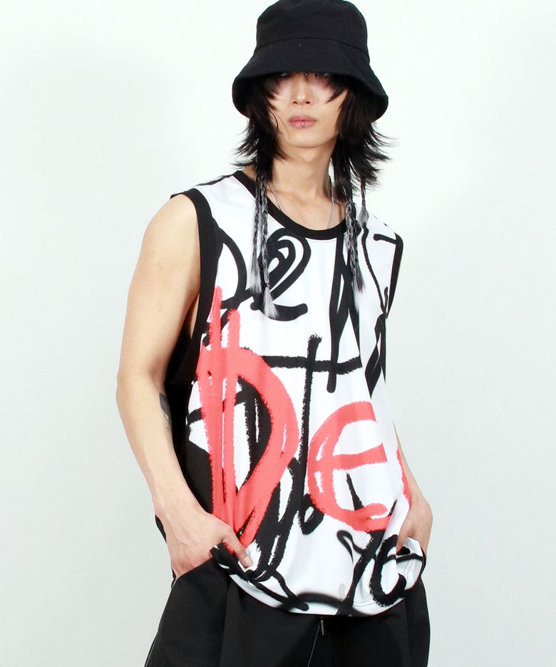 M Street graffiti oversize sleeveless