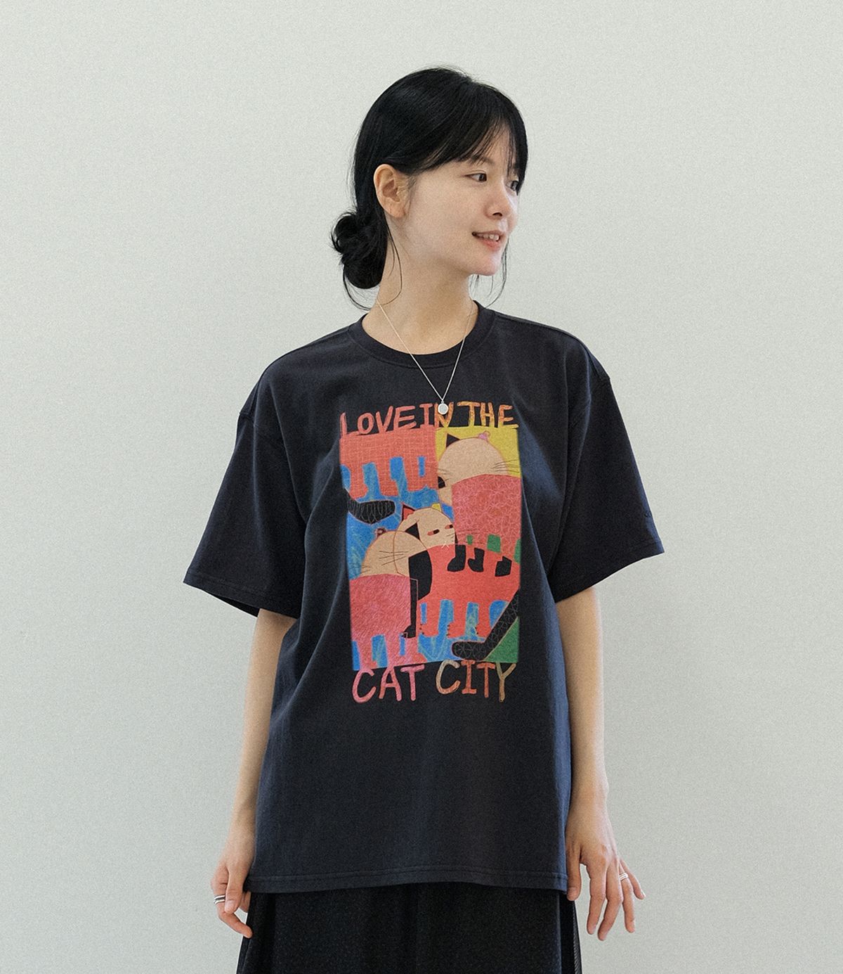 에메모가든(MMOGARDEN) (w) love in the cat city t-shirt (2colors)