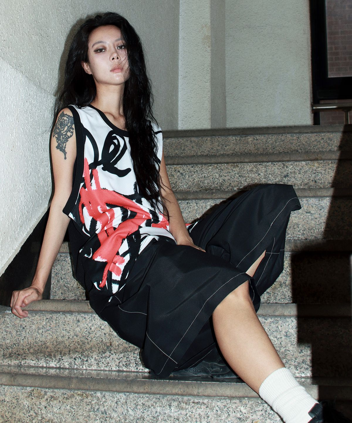 드마크(DEMARC) Street graffiti oversize sleeveless