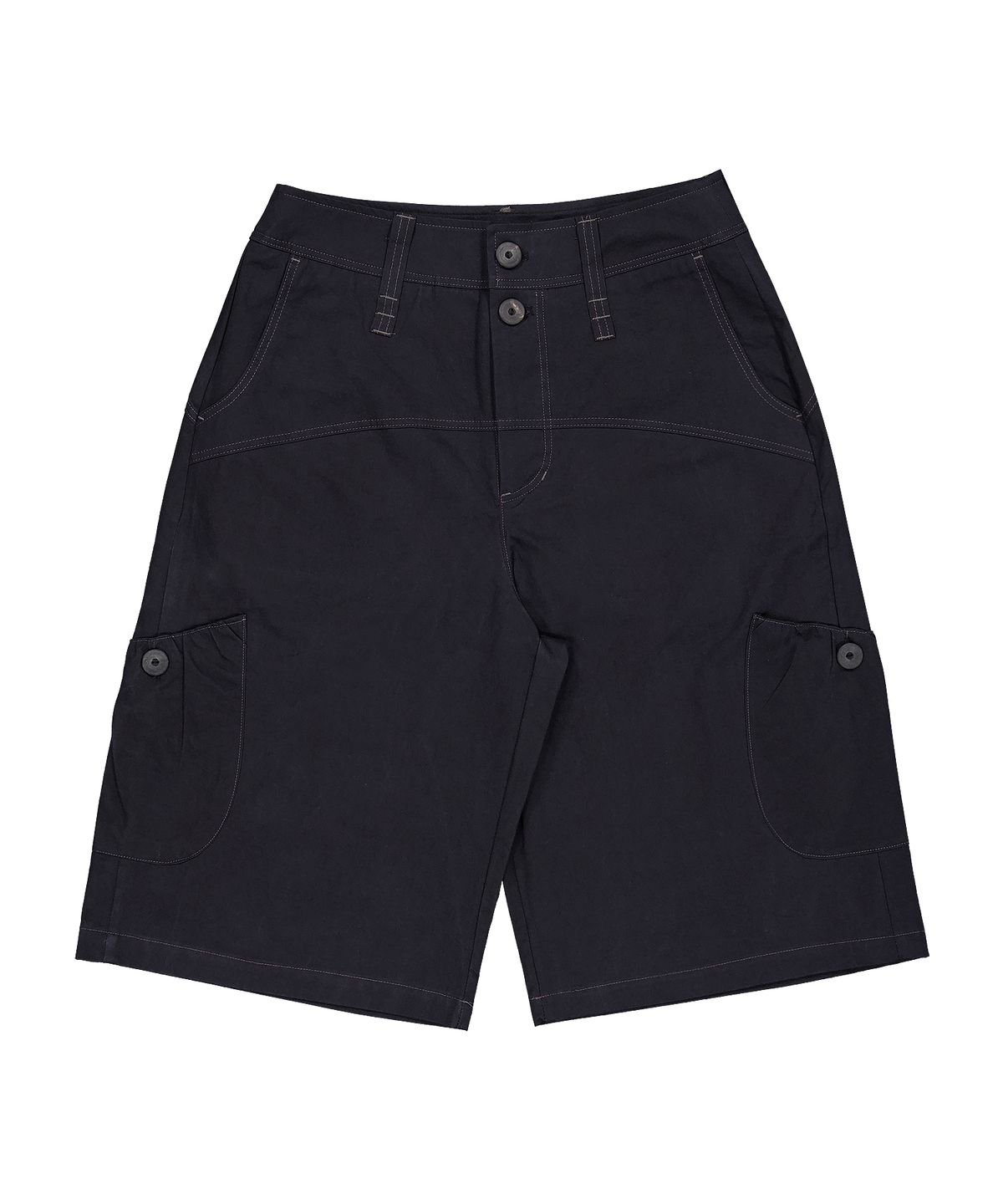 버터니(BUTTONY) BUTTON CARGO BERMUDA PANTS (BLACK)