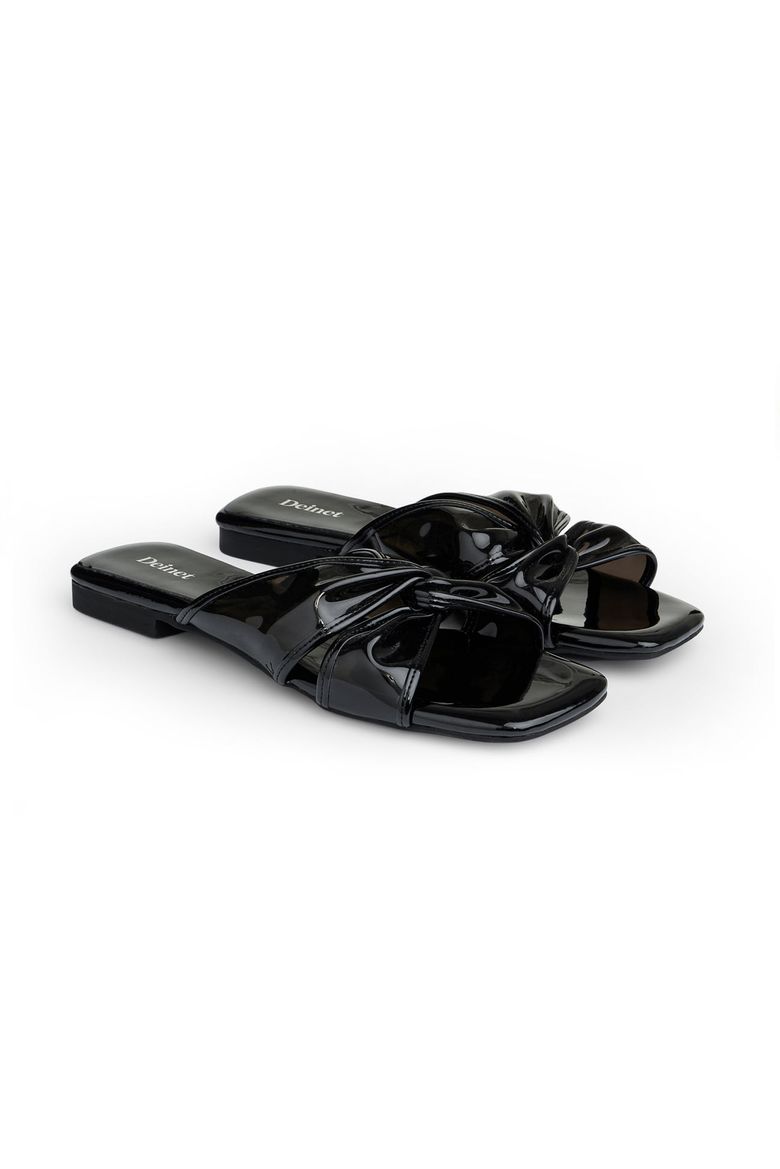 JELLY TWISTED SLIPPERS IN BLACK