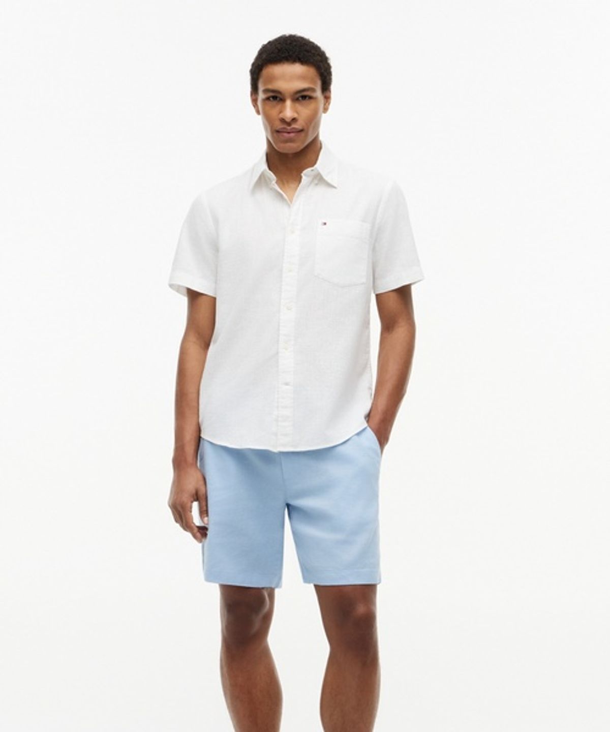 타미힐피거(TOMMY HILFIGER) 도버핏 린넨 밴딩 쇼츠 (T12G3WPQ270MT1DBR)
