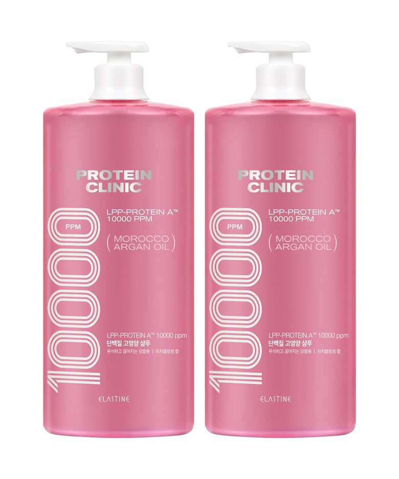 프로틴 클리닉 10000 모로코 아르간 오일 단백질 고영양 샴푸 피치블로썸향 1000ml  x 2개