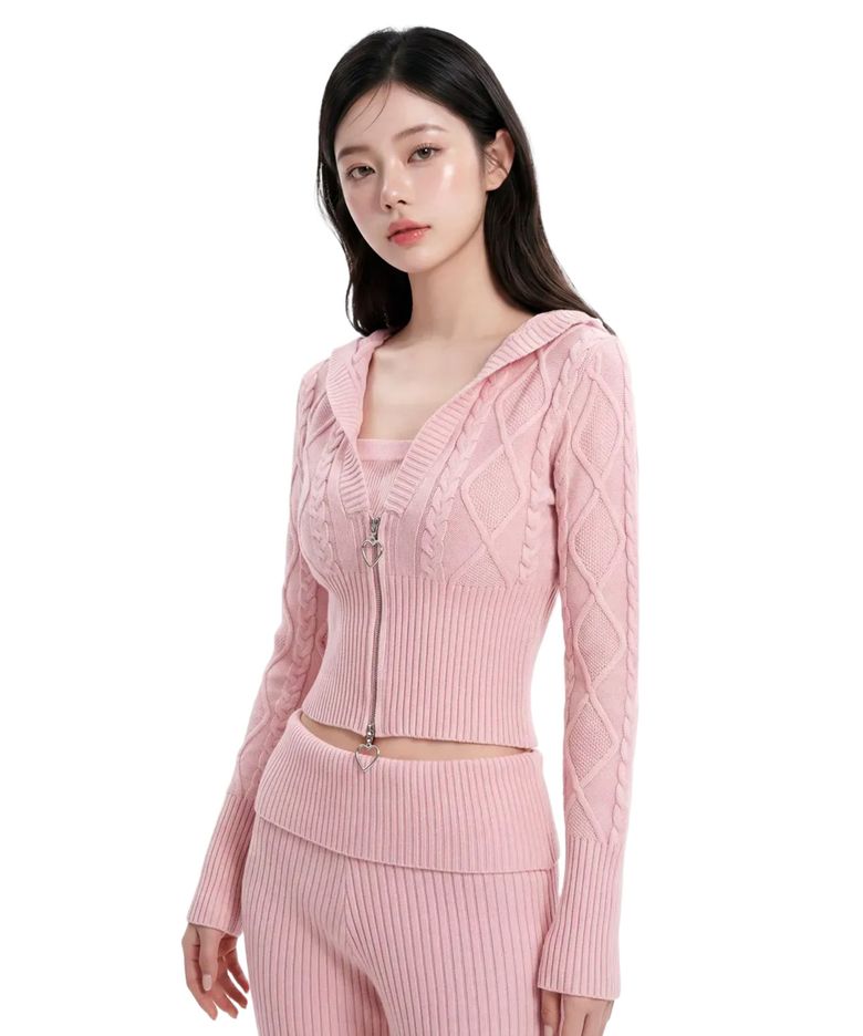 코어 디파인 케이블 후드 집업