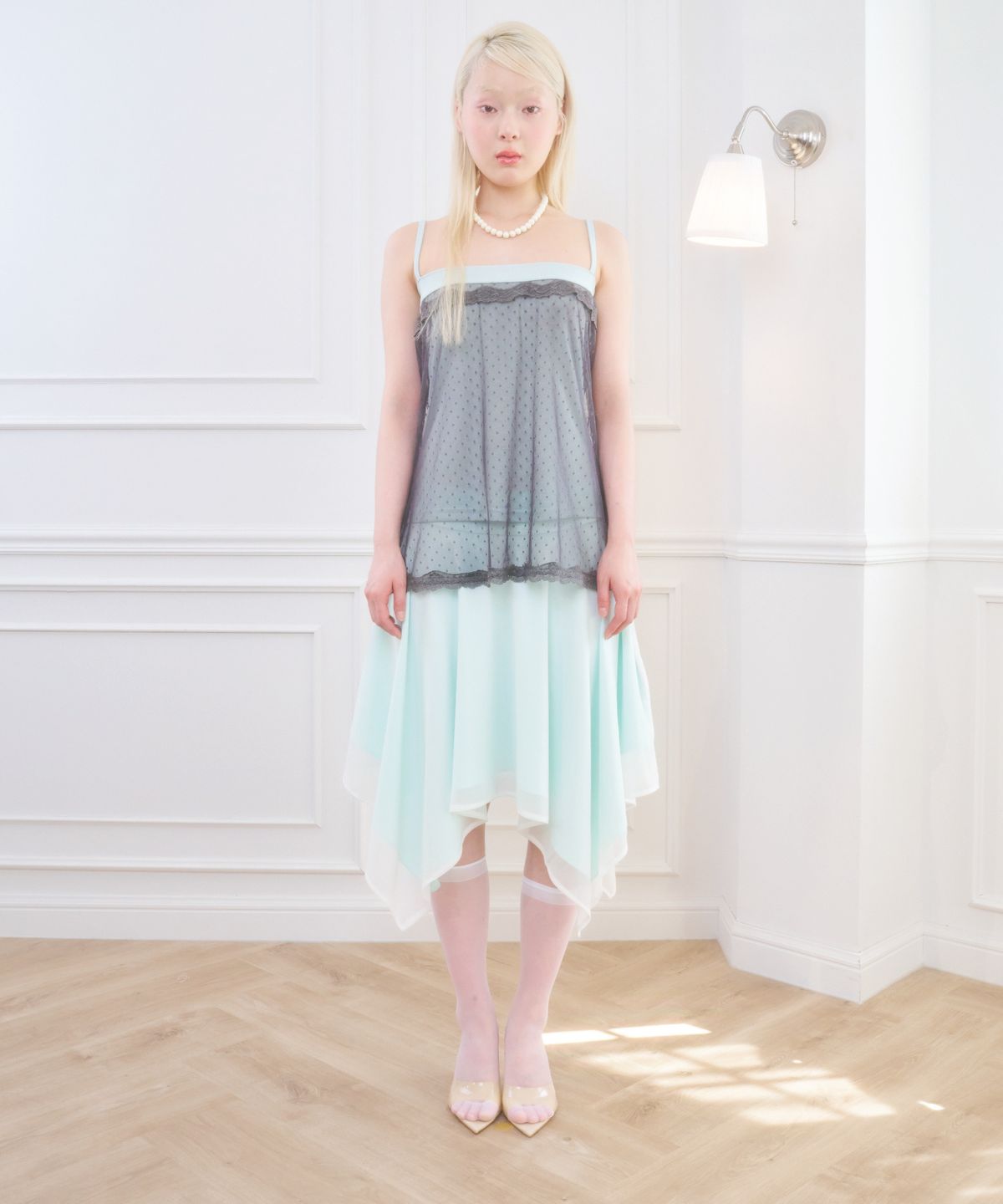 벨리아르(BELLIALEU) DEAR LACE TOP MINT
