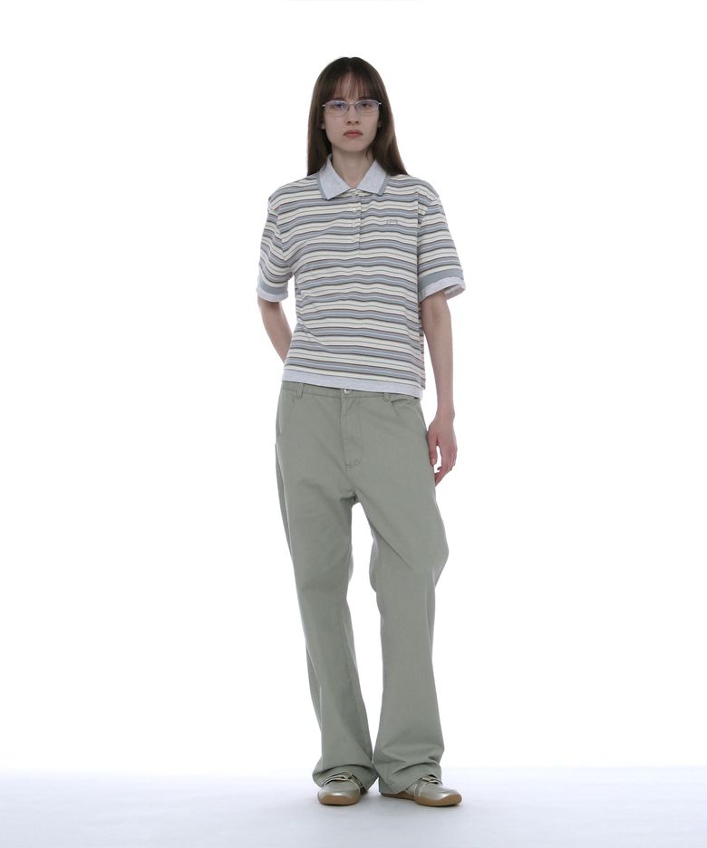 더블 웨이스트 치노 팬츠_스톤