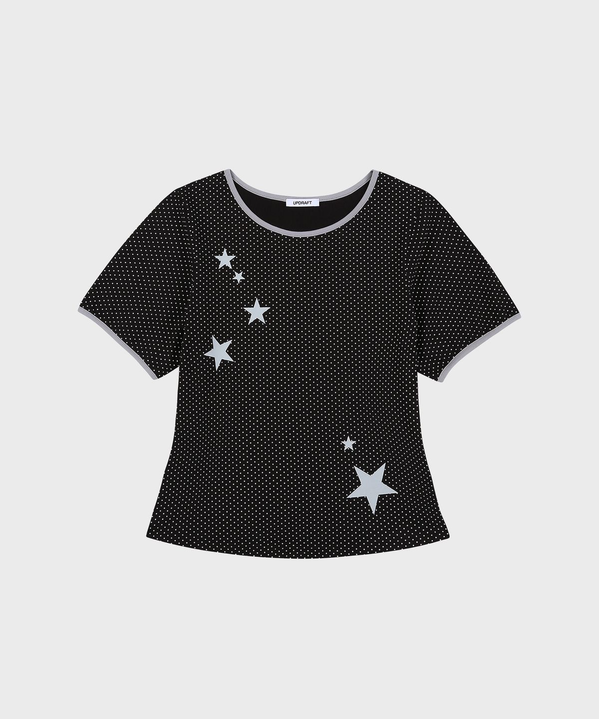 업드래프트(UPDRAFT) DOT STAR RINGER SLIM T-SHIRTS [BLACK]