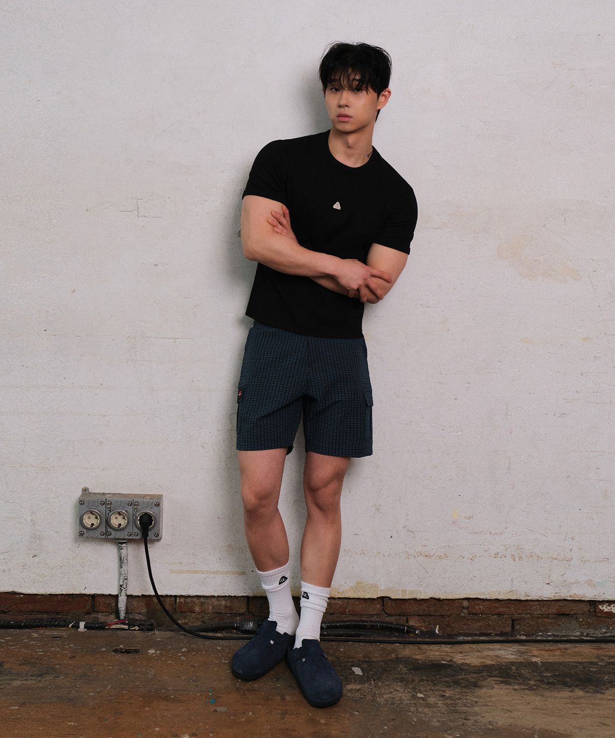 레코딩하우스(RECORDINGHOUSE) REC POP CHECK SHORTS [DEEP GREEN]