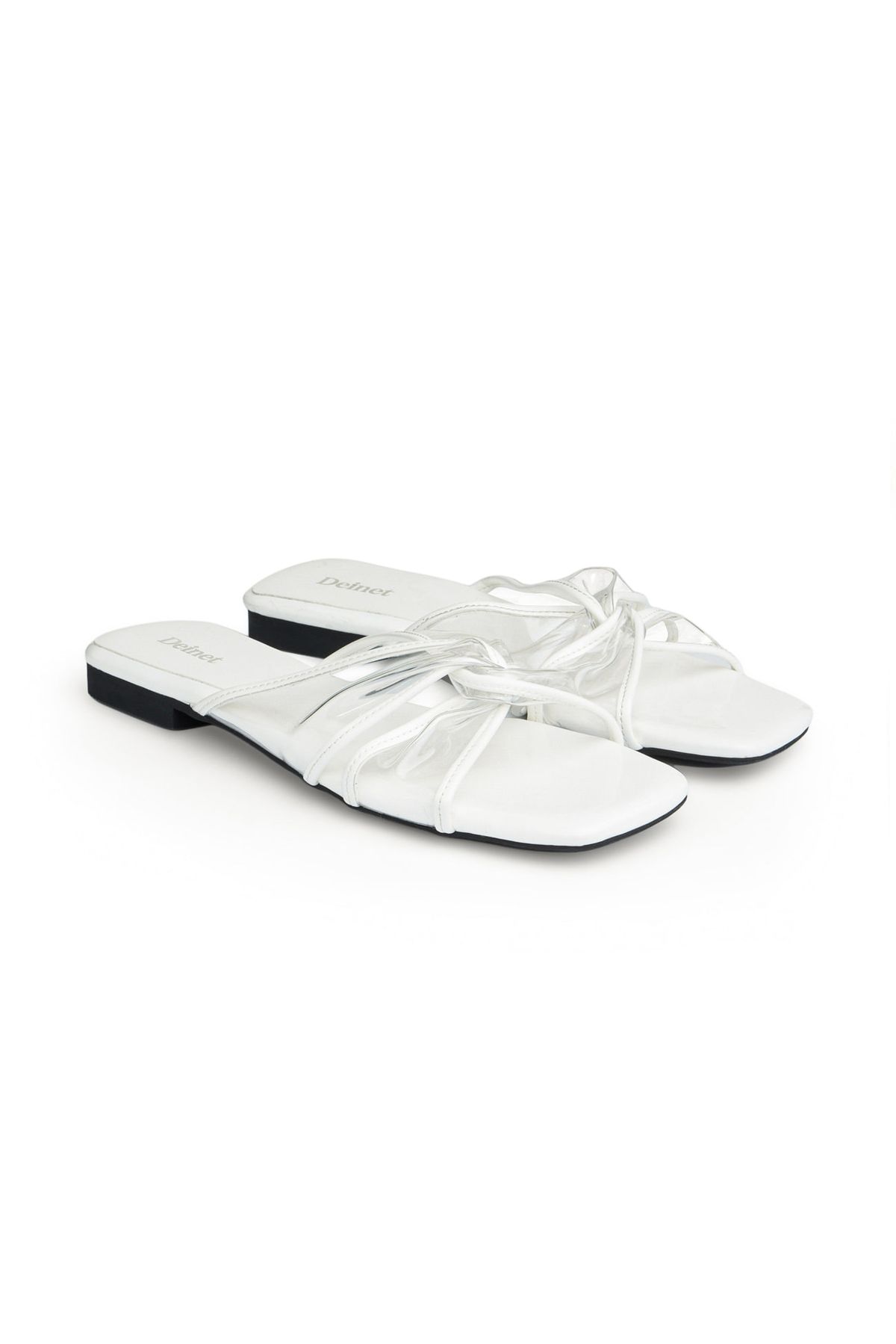 다이닛(DEINET) JELLY TWISTED SLIPPERS IN WHITE