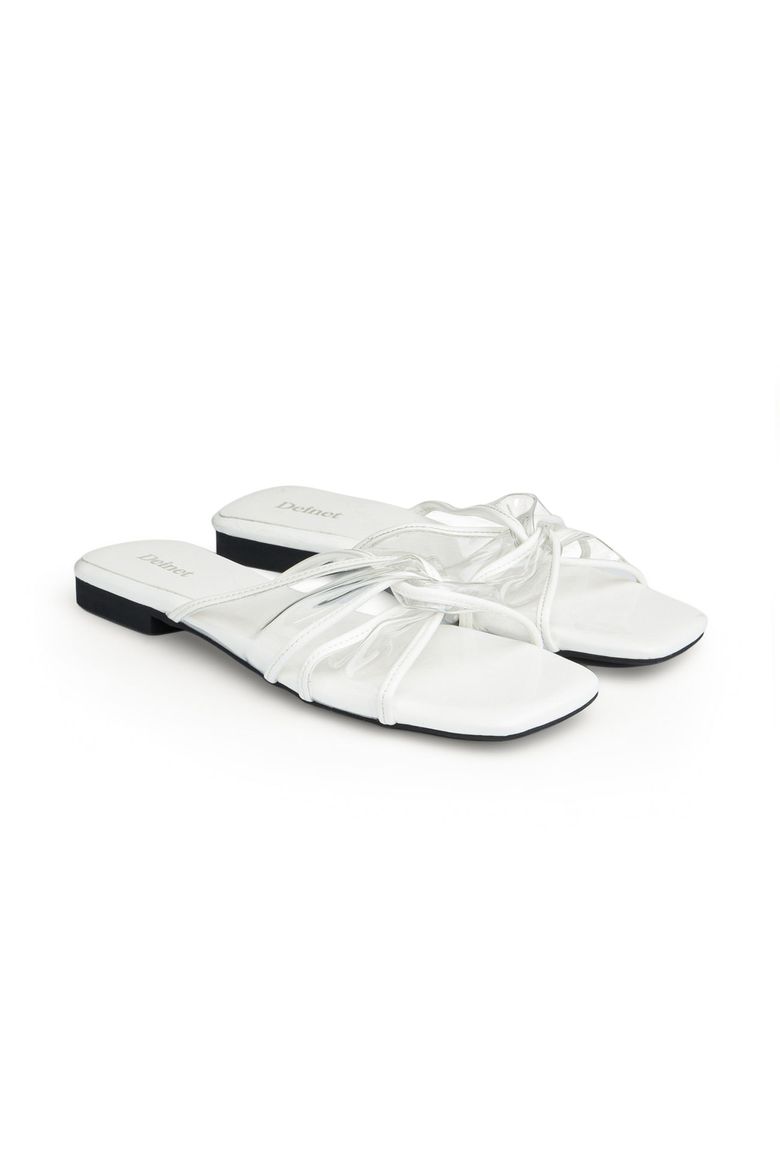 JELLY TWISTED SLIPPERS IN WHITE