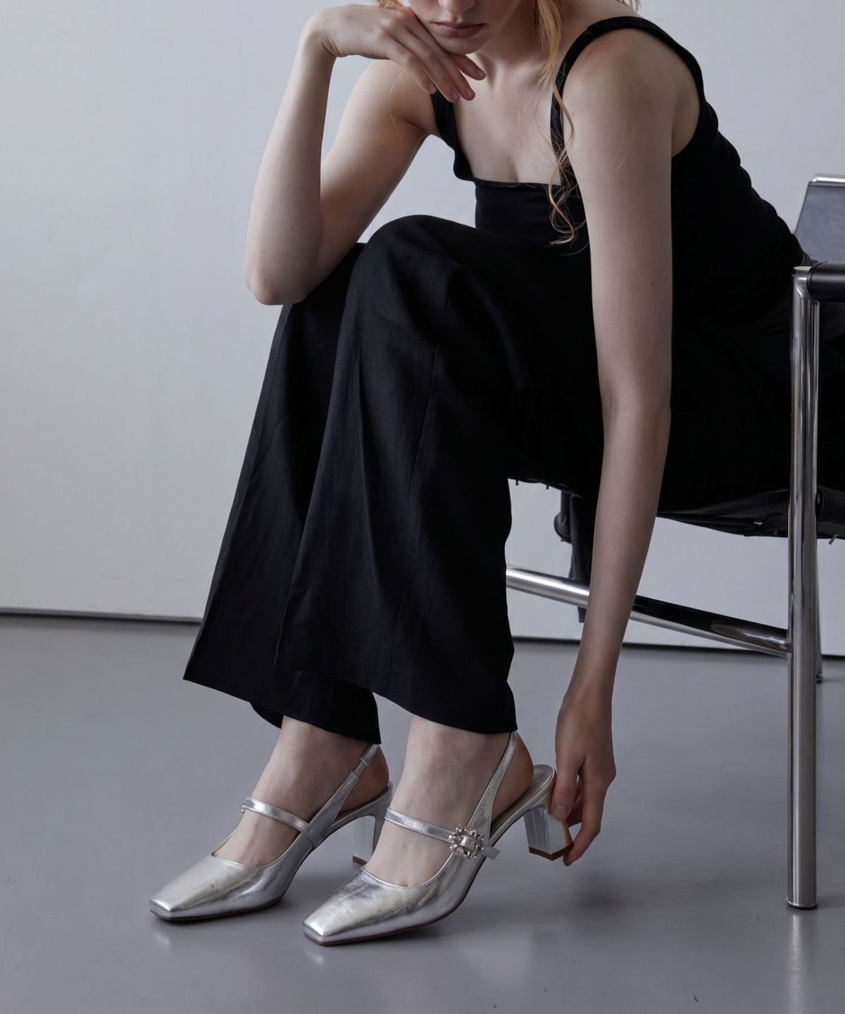 스퍼(SPUR) Rassane MJ Slingback Pumps 슬링백 펌프스 힐 6.8cm -WS9017