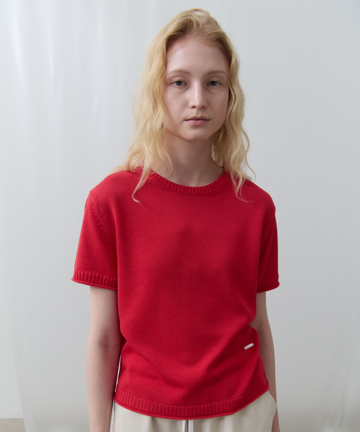 토아베(TOAVE) Silk Tencel Half Sleeve Knit (Red)